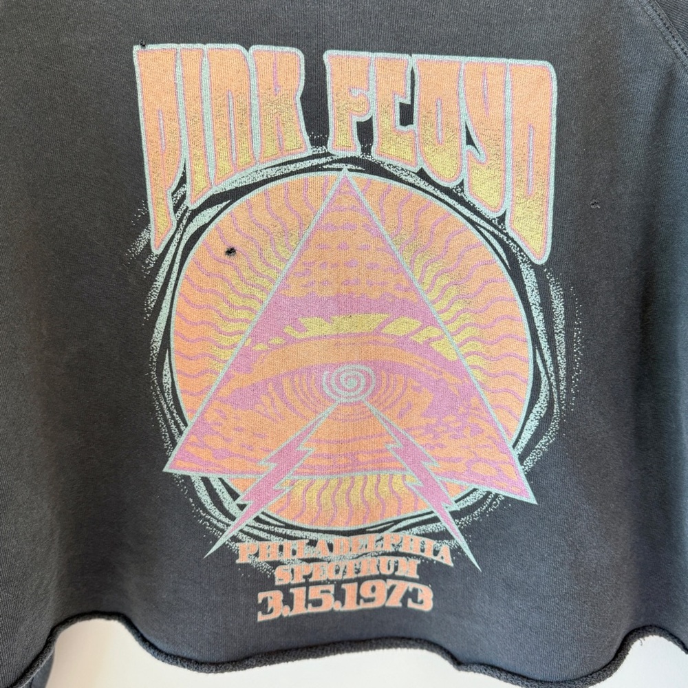 Original Retro Brand Pink Floyd Off-Shoulder Crewneck Vintage Black Womens XS - Picture 6 of 13